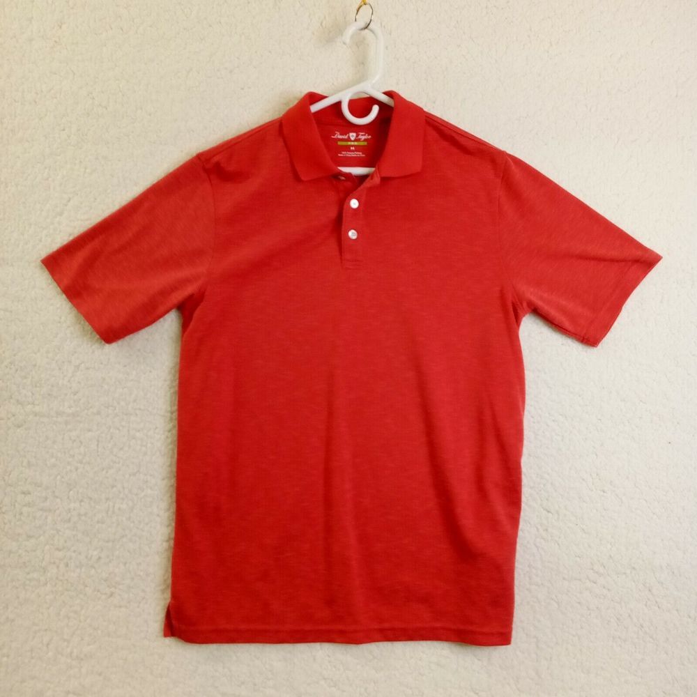 David‎ Taylor Pro Polo Shirt Mens Medium Golf Short Sleeve Orange